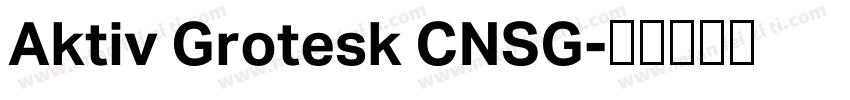 Aktiv Grotesk CNSG字体转换
